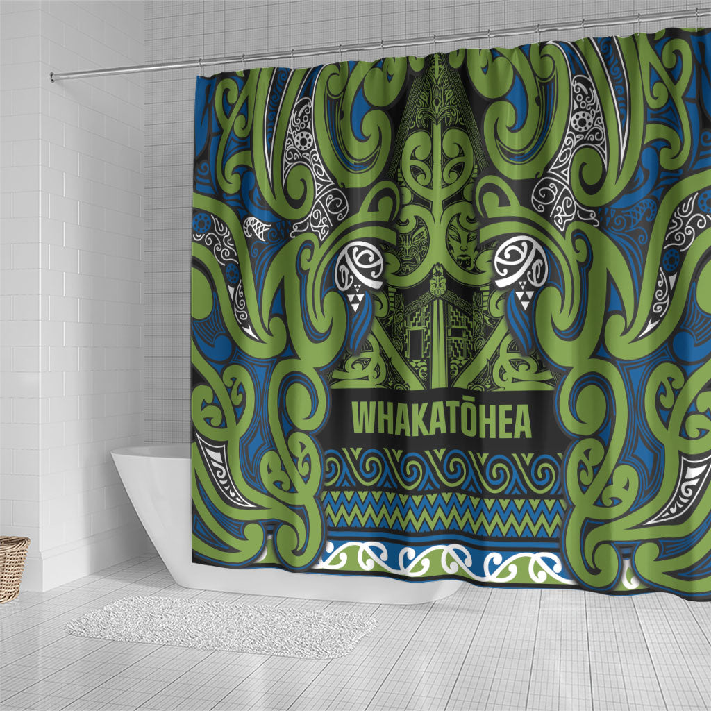 Aotearoa Iwi Whakatohea Shower Curtain Maori Wharenui House Tribal Pattern LT9 - Polynesian Pride