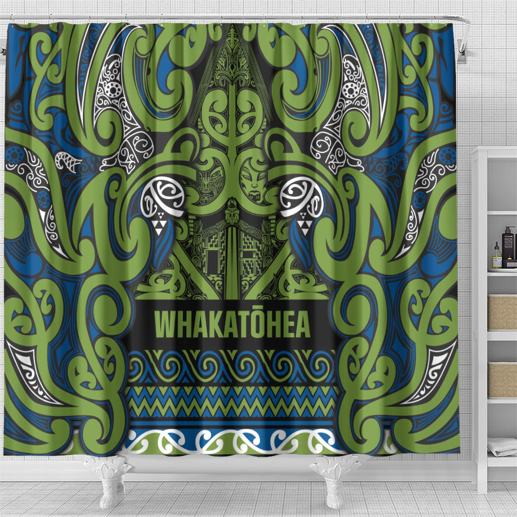 Aotearoa Iwi Whakatohea Shower Curtain Maori Wharenui House Tribal Pattern LT9 - Polynesian Pride