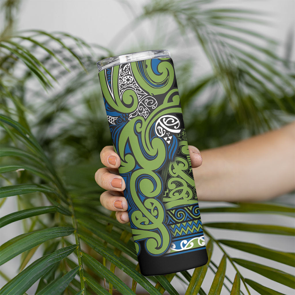 Aotearoa Iwi Whakatohea Skinny Tumbler Maori Wharenui House Tribal Pattern LT9 - Polynesian Pride