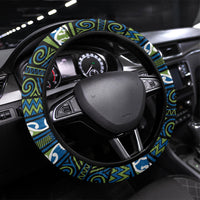 Aotearoa Iwi Whakatohea Steering Wheel Cover Maori Wharenui House Tribal Pattern LT9 Universal Fit Olive green - Polynesian Pride