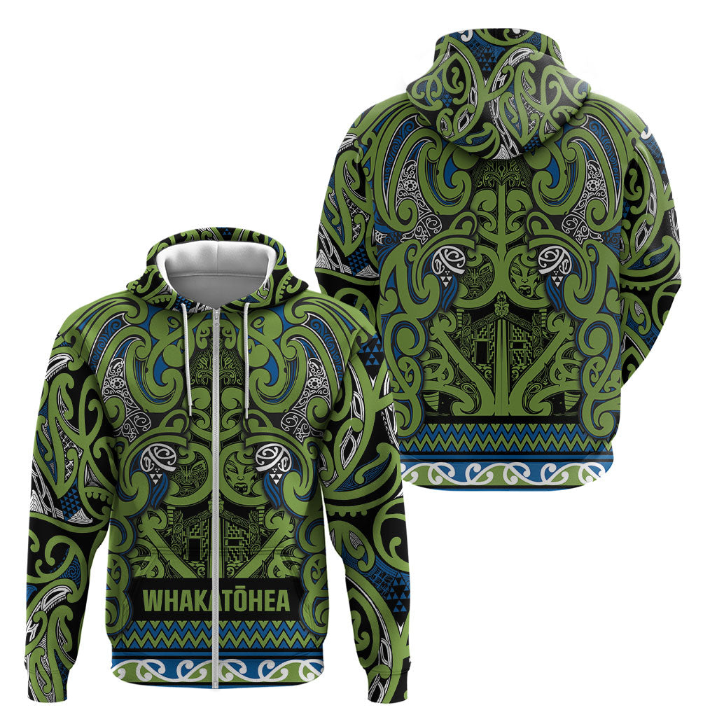 Aotearoa Iwi Whakatohea Zip Hoodie Maori Wharenui House Tribal Pattern LT9 - Polynesian Pride