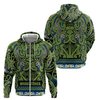 Aotearoa Iwi Whakatohea Zip Hoodie Maori Wharenui House Tribal Pattern LT9 - Polynesian Pride