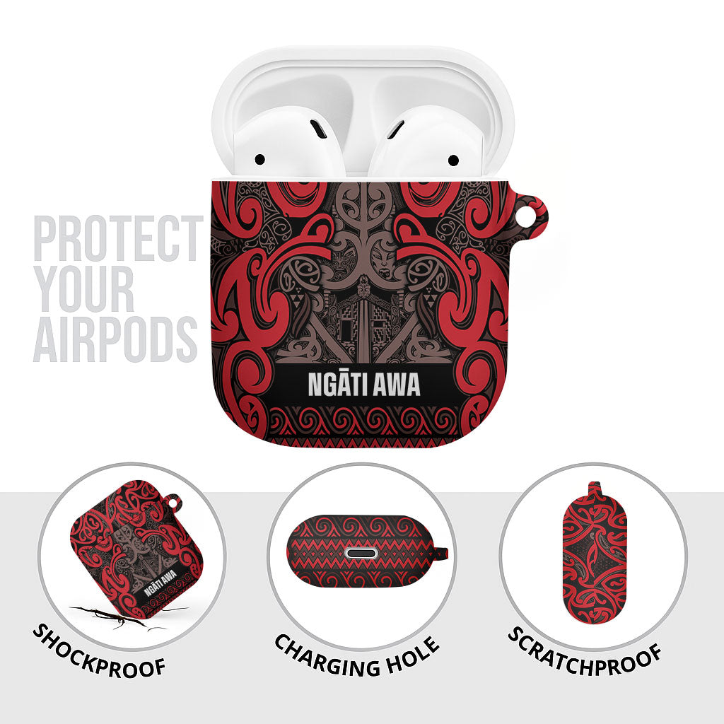 Aotearoa Iwi Ngati Awa AirPods Case Maori Wharenui House Tribal Pattern LT9 - Polynesian Pride