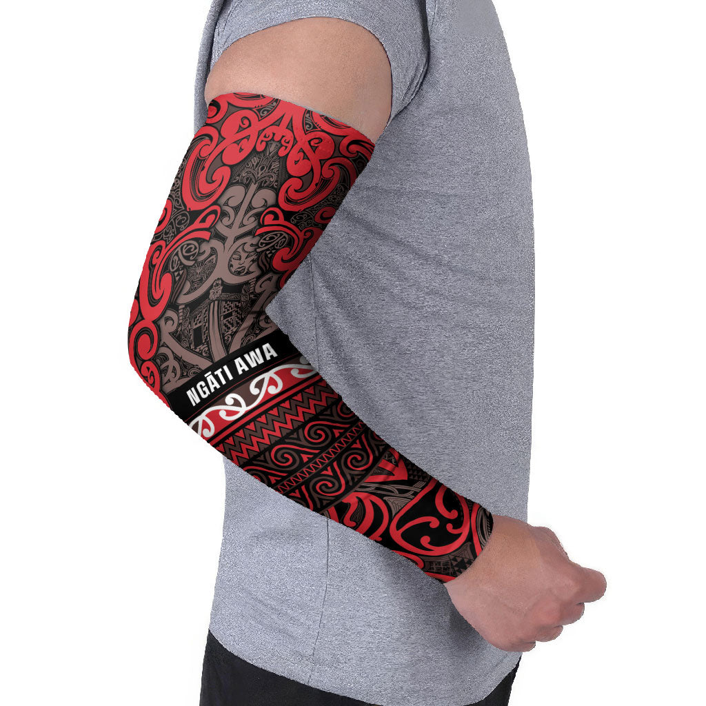 Aotearoa Iwi Ngati Awa Arm Sleeves Maori Wharenui House Tribal Pattern LT9 - Polynesian Pride