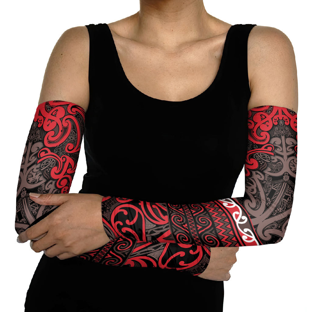 Aotearoa Iwi Ngati Awa Arm Sleeves Maori Wharenui House Tribal Pattern LT9 - Polynesian Pride