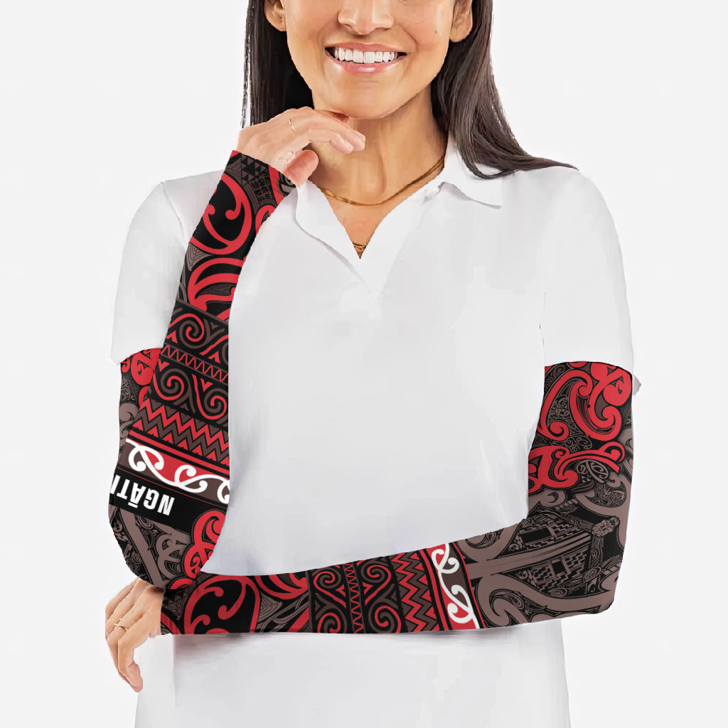 Aotearoa Iwi Ngati Awa Arm Sleeves Maori Wharenui House Tribal Pattern LT9 - Polynesian Pride