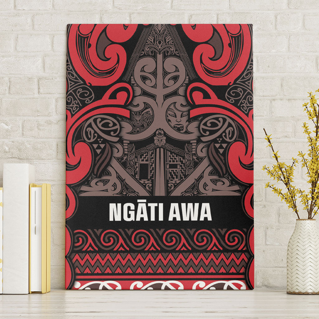Aotearoa Iwi Ngati Awa Canvas Wall Art Maori Wharenui House Tribal Pattern LT9 Without Frame Red - Polynesian Pride