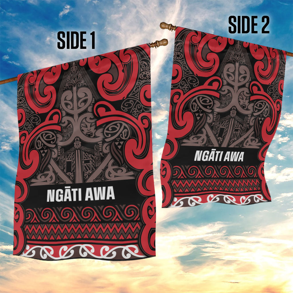 Aotearoa Iwi Ngati Awa Garden Flag Maori Wharenui House Tribal Pattern LT9 - Polynesian Pride