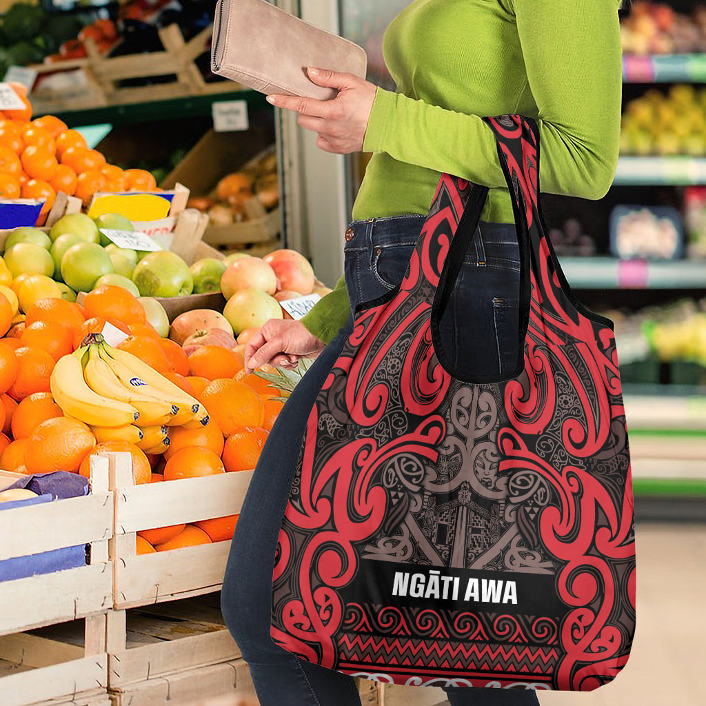 Aotearoa Iwi Ngati Awa Grocery Bag Maori Wharenui House Tribal Pattern LT9 - Polynesian Pride