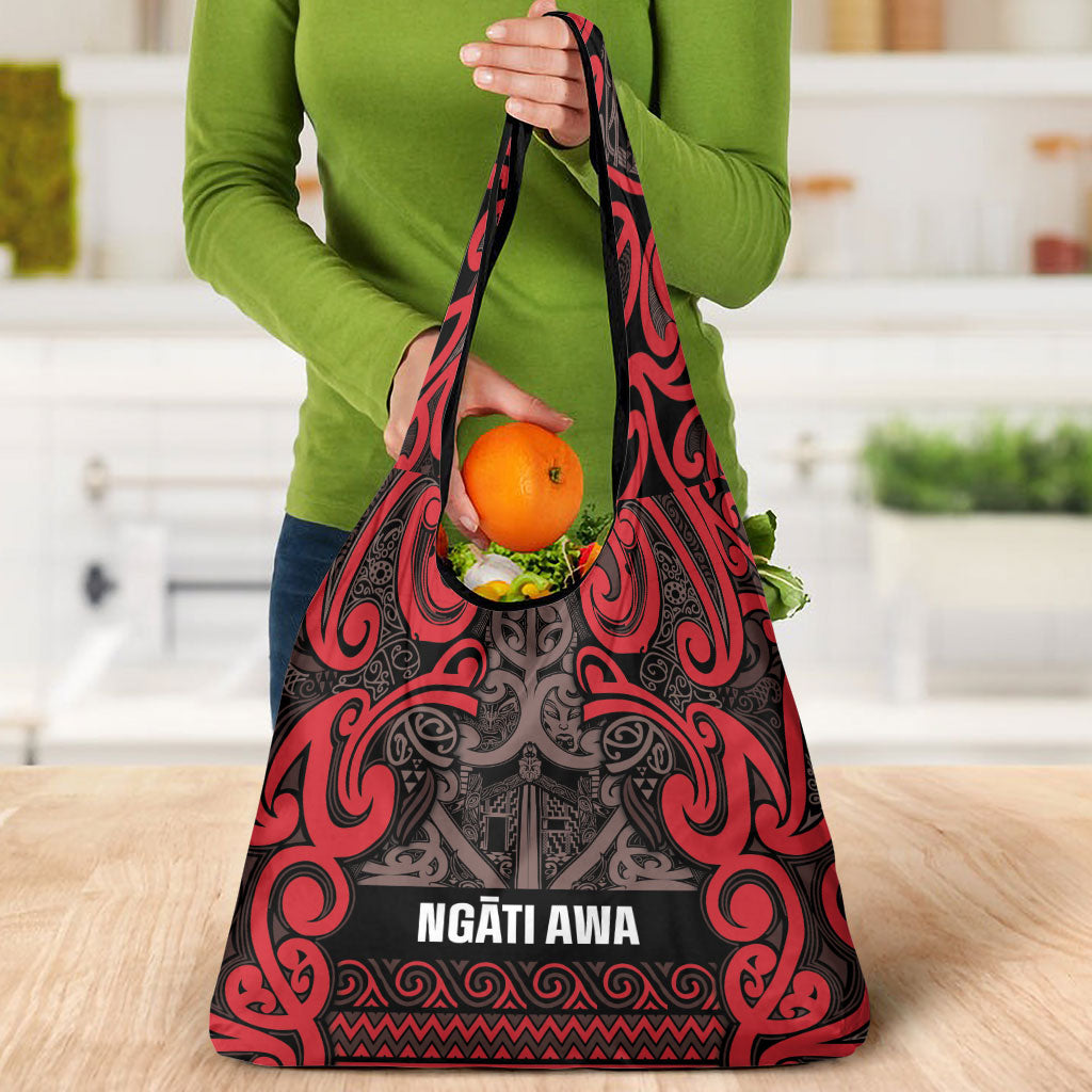 Aotearoa Iwi Ngati Awa Grocery Bag Maori Wharenui House Tribal Pattern LT9 - Polynesian Pride