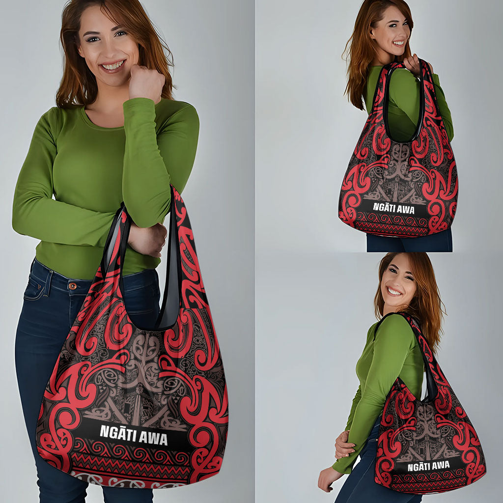 Aotearoa Iwi Ngati Awa Grocery Bag Maori Wharenui House Tribal Pattern LT9 - Polynesian Pride