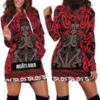 Aotearoa Iwi Ngati Awa Hoodie Dress Maori Wharenui House Tribal Pattern LT9 - Polynesian Pride