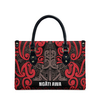 Aotearoa Iwi Ngati Awa Leather Bag Maori Wharenui House Tribal Pattern LT9 - Polynesian Pride