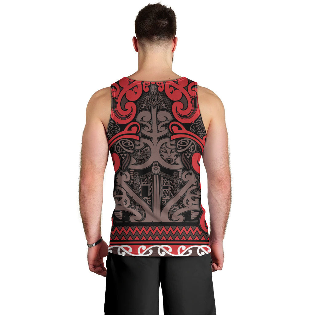 Aotearoa Iwi Ngati Awa Men Tank Top Maori Wharenui House Tribal Pattern LT9 - Polynesian Pride