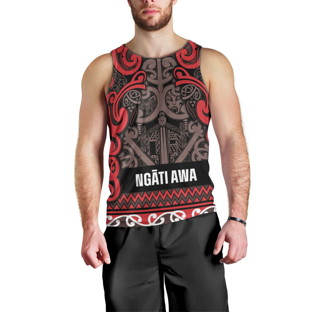 Aotearoa Iwi Ngati Awa Men Tank Top Maori Wharenui House Tribal Pattern LT9 - Polynesian Pride