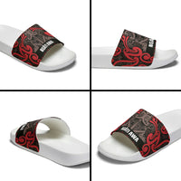 Aotearoa Iwi Ngati Awa Slide Sandals Maori Wharenui House Tribal Pattern LT9 - Polynesian Pride