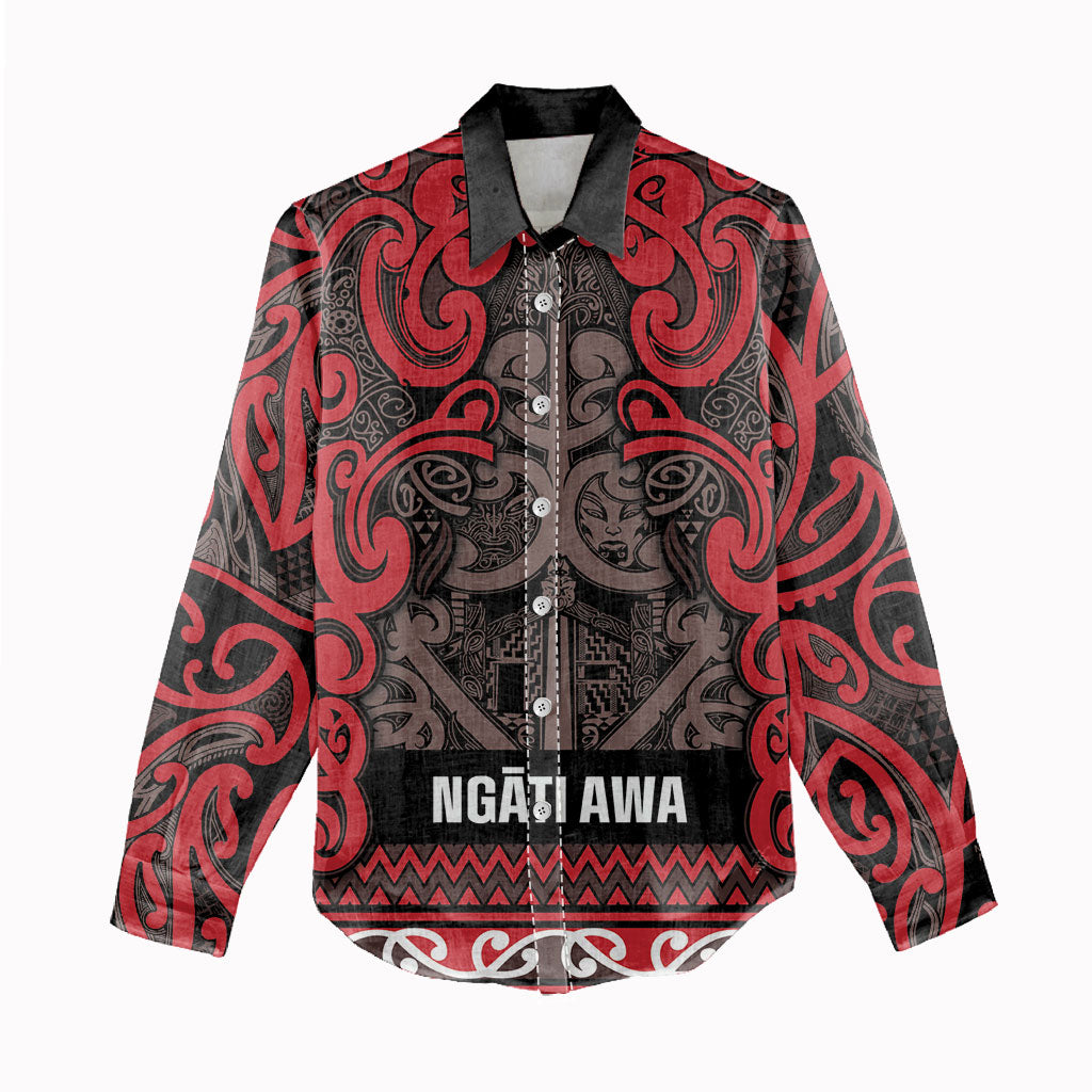 Aotearoa Iwi Ngati Awa Women Casual Shirt Maori Wharenui House Tribal Pattern LT9 - Polynesian Pride