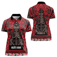 Aotearoa Iwi Ngati Awa Women Polo Shirt Maori Wharenui House Tribal Pattern LT9 - Polynesian Pride