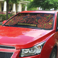 Aotearoa Iwi Rongowhakaata Auto Sun Shade Maori Wharenui House Tribal Pattern LT9 - Polynesian Pride