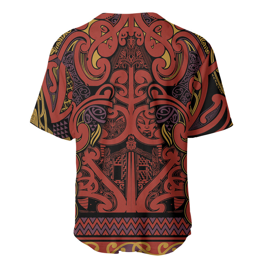 Aotearoa Iwi Rongowhakaata Baseball Jersey Maori Wharenui House Tribal Pattern LT9 - Polynesian Pride
