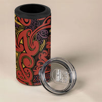 Aotearoa Iwi Rongowhakaata 4 in 1 Can Cooler Tumbler Maori Wharenui House Tribal Pattern LT9 - Polynesian Pride