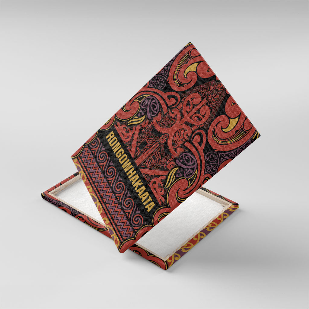 Aotearoa Iwi Rongowhakaata Canvas Wall Art Maori Wharenui House Tribal Pattern LT9 With Frame Brick Red - Polynesian Pride
