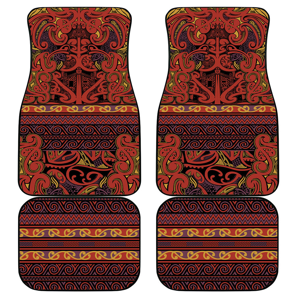 Aotearoa Iwi Rongowhakaata Car Mats Maori Wharenui House Tribal Pattern LT9 - Polynesian Pride