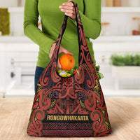 Aotearoa Iwi Rongowhakaata Grocery Bag Maori Wharenui House Tribal Pattern LT9 - Polynesian Pride