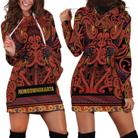 Aotearoa Iwi Rongowhakaata Hoodie Dress Maori Wharenui House Tribal Pattern LT9 - Polynesian Pride