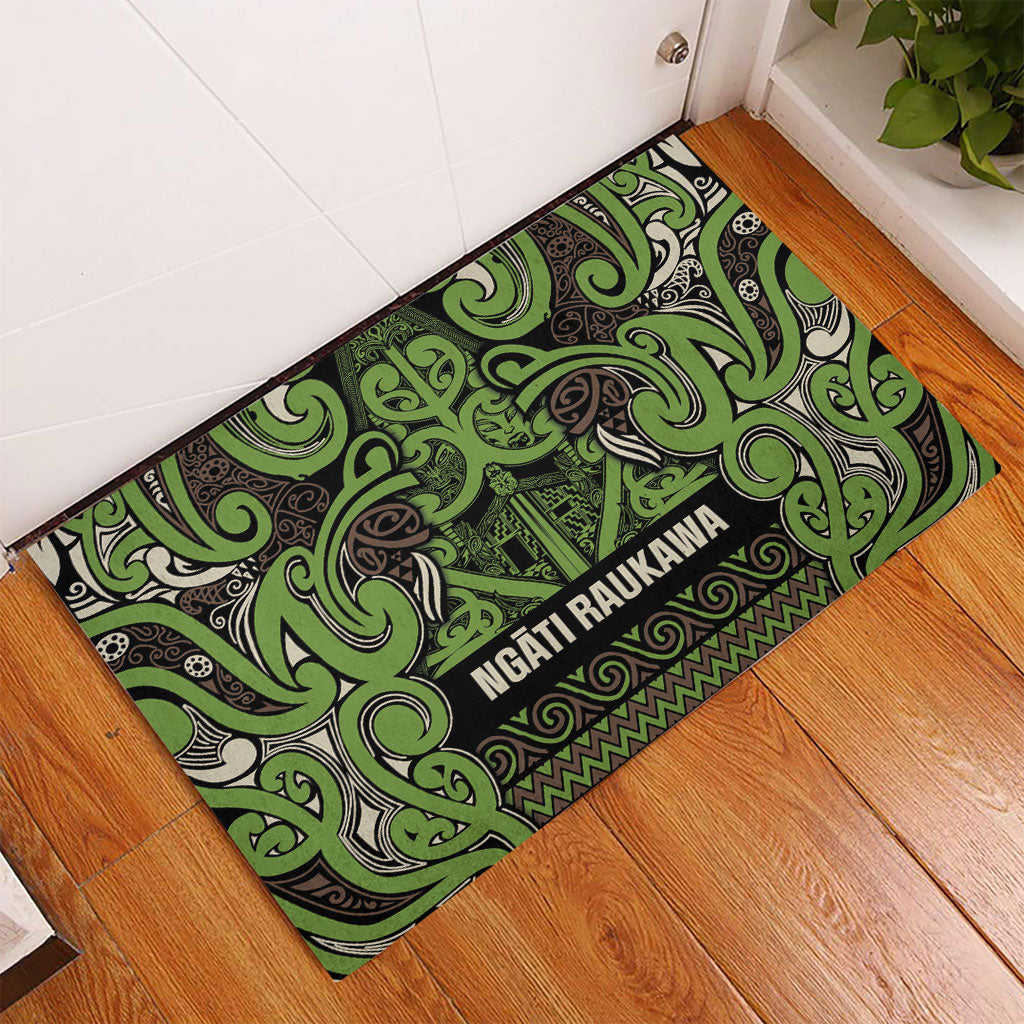 Aotearoa Iwi Ngati Raukawa Rubber Doormat Maori Wharenui House Tribal Pattern LT9 - Polynesian Pride