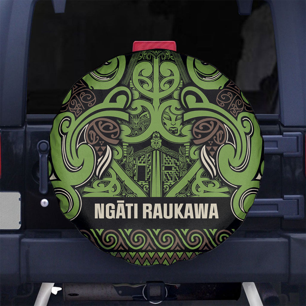 Aotearoa Iwi Ngati Raukawa Spare Tire Cover Maori Wharenui House Tribal Pattern