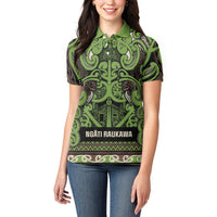 Aotearoa Iwi Ngati Raukawa Women Polo Shirt Maori Wharenui House Tribal Pattern LT9 - Polynesian Pride