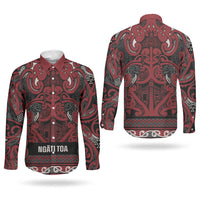 Aotearoa Iwi Ngati Toa Couples Matching Summer Maxi Dress and Long Sleeve Button Shirt Maori Wharenui House Tribal Pattern LT9 - Polynesian Pride