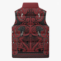 Aotearoa Iwi Ngati Toa Sleeveless Puffer Jacket Maori Wharenui House Tribal Pattern LT9 - Polynesian Pride