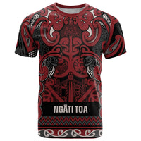 Aotearoa Iwi Ngati Toa T Shirt Maori Wharenui House Tribal Pattern LT9 Dark Red - Polynesian Pride