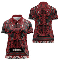 Aotearoa Iwi Ngati Toa Women Polo Shirt Maori Wharenui House Tribal Pattern LT9 - Polynesian Pride