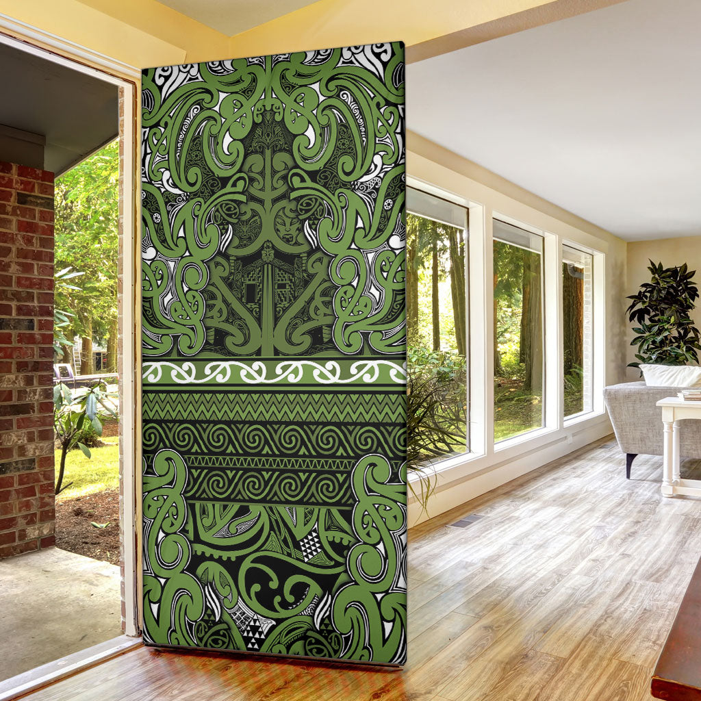 Aotearoa Iwi Ngāti Tama ki Taranaki Trust Door Cover Maori Wharenui House Tribal Pattern LT9 - Polynesian Pride