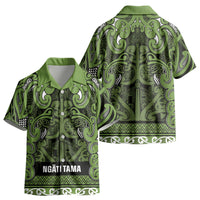 Aotearoa Iwi Ngāti Tama ki Taranaki Trust Kid Hawaiian Shirt Maori Wharenui House Tribal Pattern LT9 - Polynesian Pride