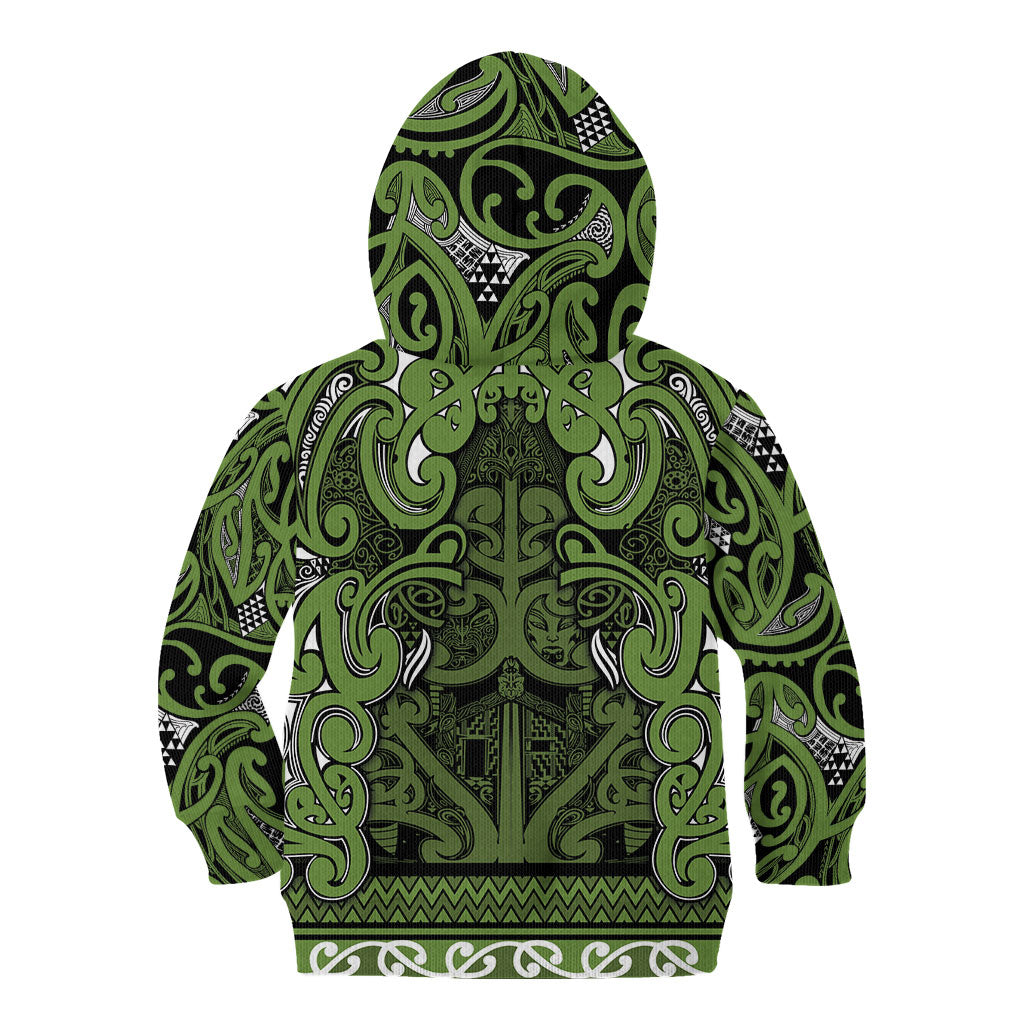 Aotearoa Iwi Ngāti Tama ki Taranaki Trust Kid Hoodie Maori Wharenui House Tribal Pattern LT9 - Polynesian Pride