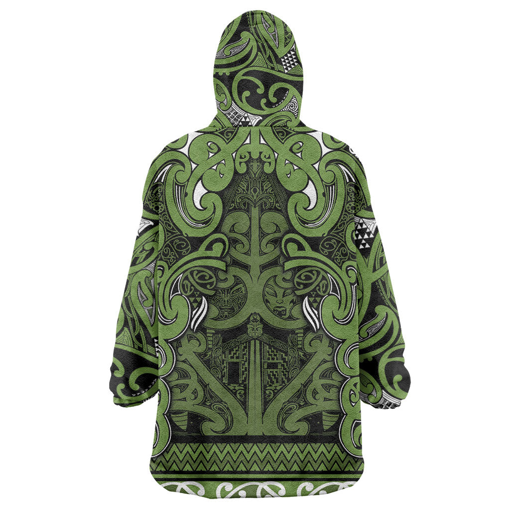 Aotearoa Iwi Ngāti Tama ki Taranaki Trust Wearable Blanket Hoodie Maori Wharenui House Tribal Pattern LT9 - Polynesian Pride