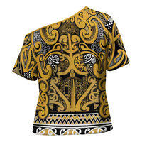 Aotearoa Iwi Ngāti Tama ki Te Waipounamu Trust Cross Shoulder Shirt Maori Wharenui House Tribal Pattern LT9 - Polynesian Pride