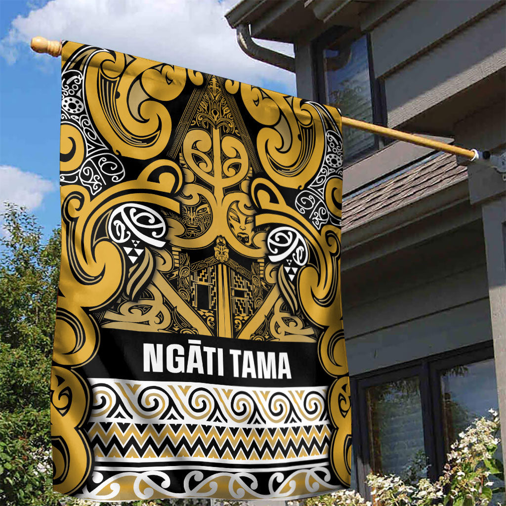 Aotearoa Iwi Ngāti Tama ki Te Waipounamu Trust Garden Flag Maori Wharenui House Tribal Pattern LT9 - Polynesian Pride