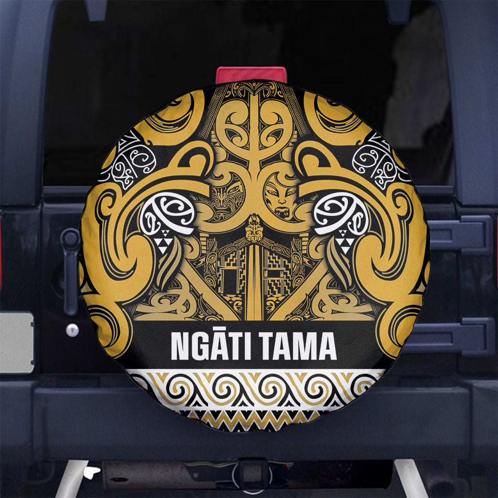 Aotearoa Iwi Ngāti Tama ki Te Waipounamu Trust Spare Tire Cover Maori Wharenui House Tribal Pattern