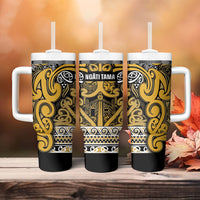 Aotearoa Iwi Ngāti Tama ki Te Waipounamu Trust Tumbler With Handle Maori Wharenui House Tribal Pattern LT9 - Polynesian Pride