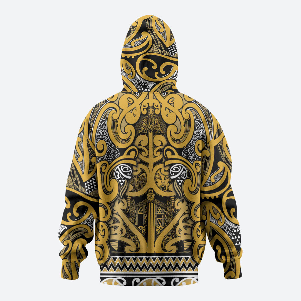 Aotearoa Iwi Ngāti Tama ki Te Waipounamu Trust Zip Hoodie Maori Wharenui House Tribal Pattern LT9 - Polynesian Pride
