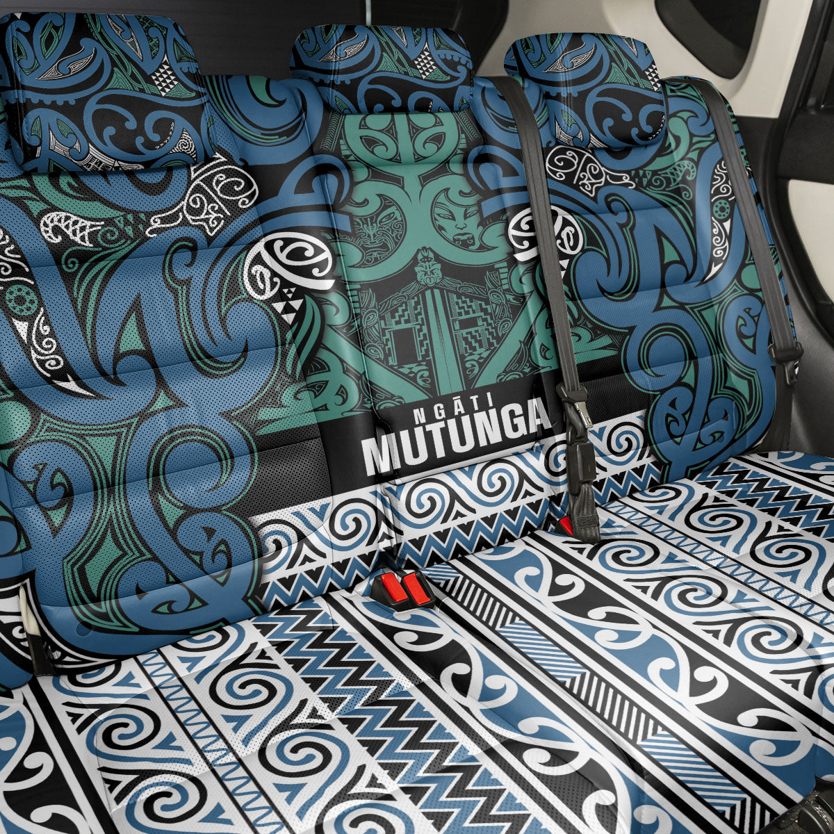 Aotearoa Iwi Ngati Mutunga Back Car Seat Cover Maori Wharenui House Tribal Pattern LT9 - Polynesian Pride