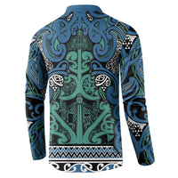 Aotearoa Iwi Ngati Mutunga Button Sweatshirt Maori Wharenui House Tribal Pattern LT9 - Polynesian Pride