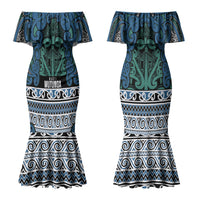 Aotearoa Iwi Ngati Mutunga Couples Matching Mermaid Dress and Long Sleeve Button Shirt Maori Wharenui House Tribal Pattern LT9 - Polynesian Pride