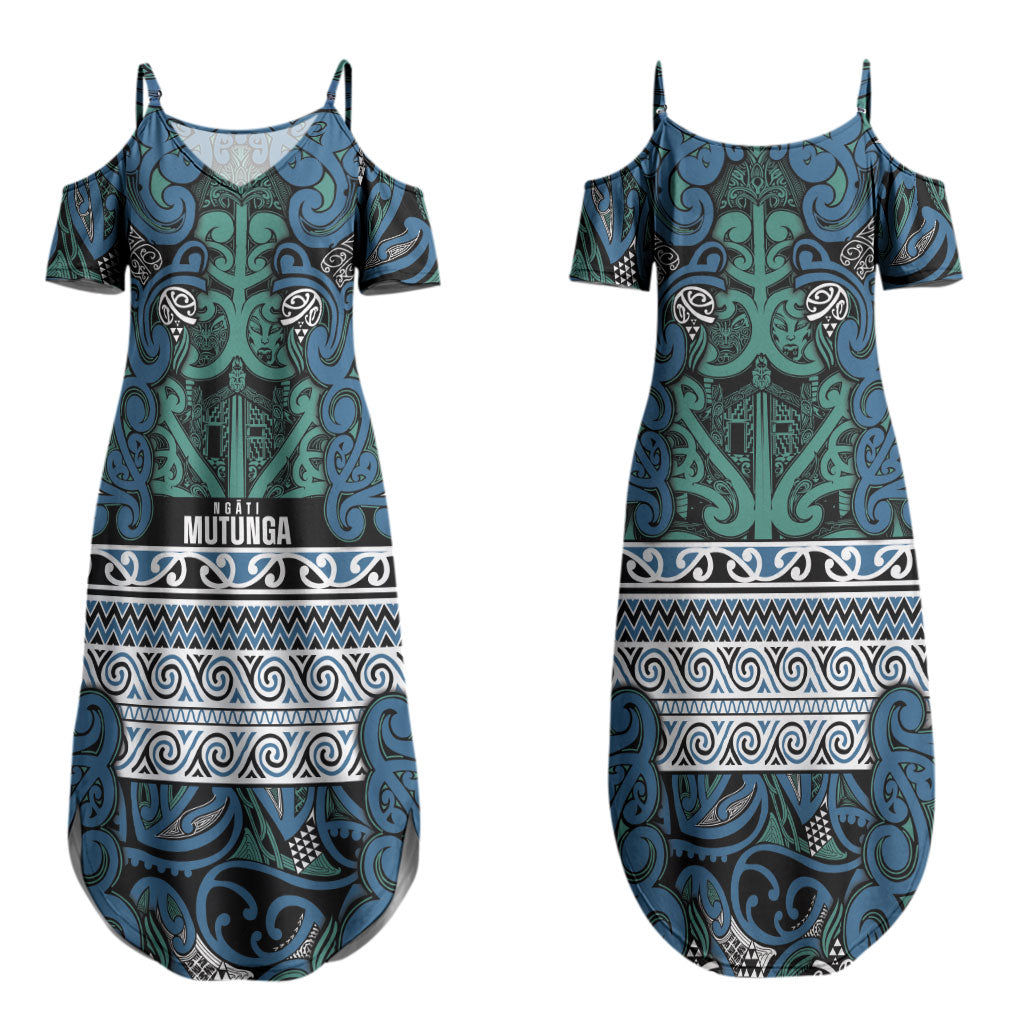 Aotearoa Iwi Ngati Mutunga Couples Matching Summer Maxi Dress and Long Sleeve Button Shirt Maori Wharenui House Tribal Pattern LT9 - Polynesian Pride