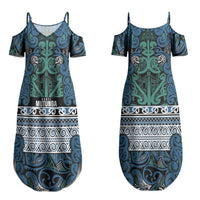 Aotearoa Iwi Ngati Mutunga Couples Matching Summer Maxi Dress and Long Sleeve Button Shirt Maori Wharenui House Tribal Pattern LT9 - Polynesian Pride